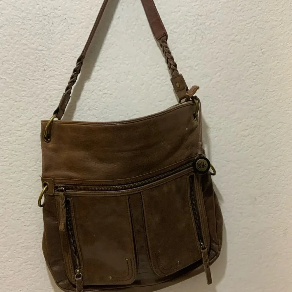 “The Sak” satchel/ crossbody brown adjustable strap